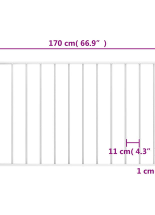 Hekpaneel 1,7x0,75 m gepoedercoat staal wit