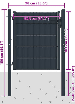 Hekpoort Pvc En Staal 100X101 Cm