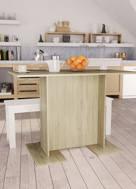 Eettafel 110x60x75 cm bewerkt hout sonoma eikenkleurig