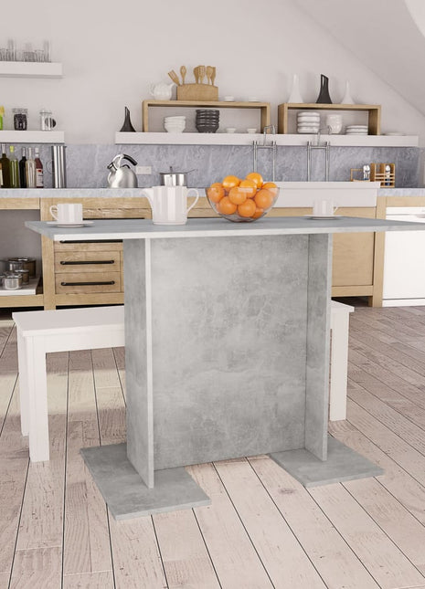 Eettafel 110x60x75 cm bewerkt hout betongrijs