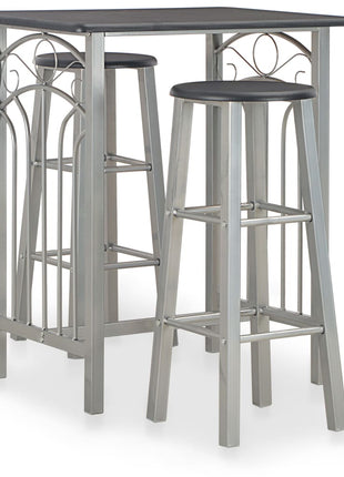 3-Delige Barset Hout En Staal