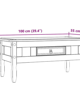 Salontafel 100X55X44 Cm Mexicaans Grenenhout Corona-Stijl