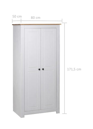 Kledingkast Panama Range 80X50X171,5 Cm Massief Grenenhout Wit