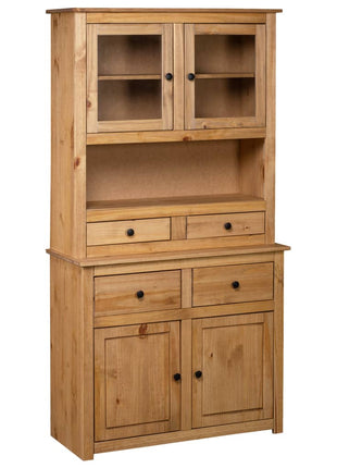 Hoge Kast Panama Range 93X40,5X180 Cm Massief Grenenhout