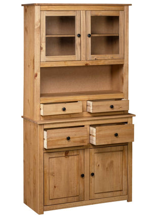 Hoge Kast Panama Range 93X40,5X180 Cm Massief Grenenhout