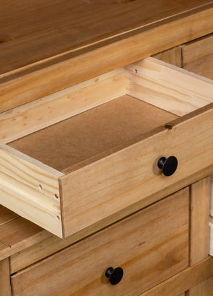 Hoge Kast Panama Range 93X40,5X180 Cm Massief Grenenhout