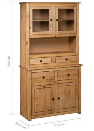 Hoge Kast Panama Range 93X40,5X180 Cm Massief Grenenhout