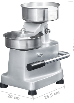 Hamburgerpersmachine Met 500 Scheidingsbladen 13 Cm Aluminium