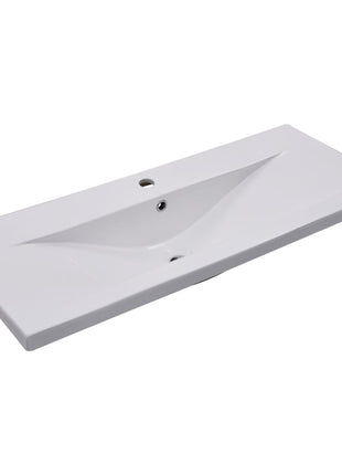 Inbouwwastafel 101X39,5X18,5 Cm Keramiek Wit