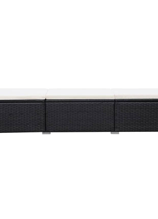 Ligbedden Met Kussens 2 St Poly Rattan Zwart