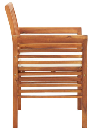 Tuinstoelen 2 st met kussens massief acaciahout