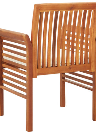 Tuinstoelen 2 st met kussens massief acaciahout