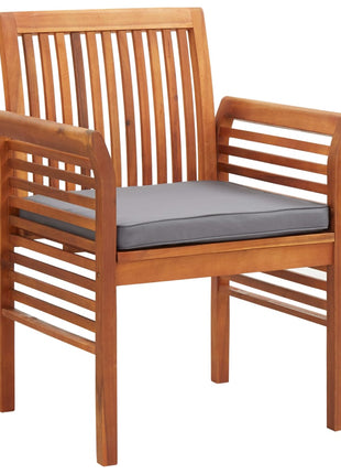 Tuinstoelen 2 st met kussens massief acaciahout