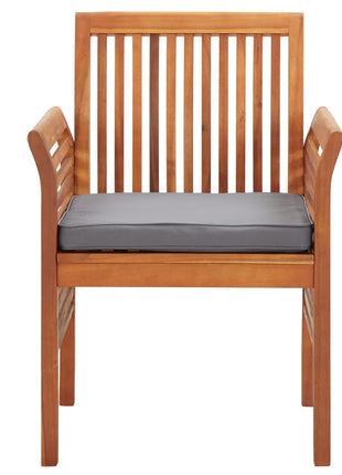 Tuinstoelen 2 st met kussens massief acaciahout