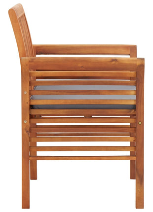 Tuinstoelen 2 st met kussens massief acaciahout