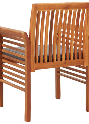 Tuinstoelen 2 st met kussens massief acaciahout
