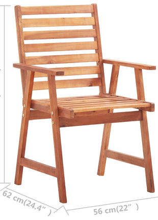 Tuinstoelen 2 st massief acaciahout