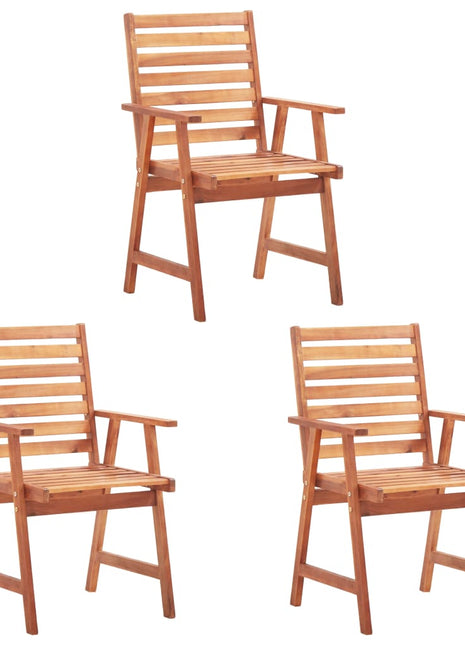 Tuinstoelen 3 st massief acaciahout