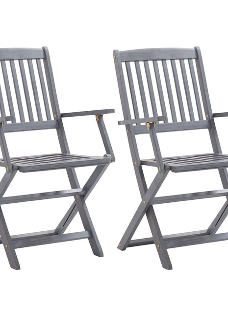 Tuinstoelen inklapbaar 2 st massief acaciahout