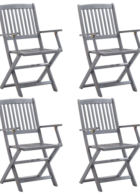 Tuinstoelen inklapbaar 4 st massief acaciahout