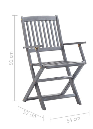 Tuinstoelen inklapbaar 4 st massief acaciahout