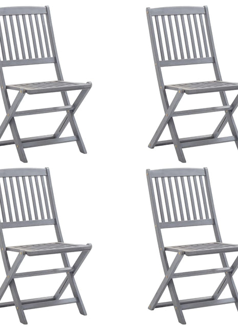 Tuinstoelen 4 st inklapbaar massief acaciahout