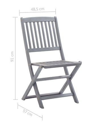 Tuinstoelen 4 st inklapbaar massief acaciahout