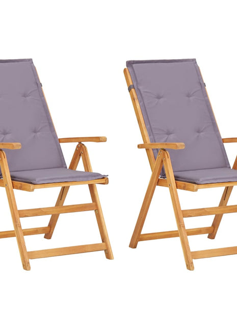 Tuinstoelen 2 st verstelbaar massief acaciahout bruin