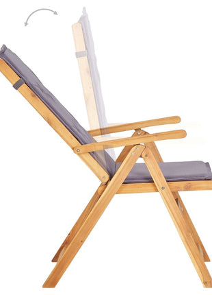 Tuinstoelen 2 st verstelbaar massief acaciahout bruin