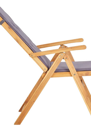 Tuinstoelen 2 st verstelbaar massief acaciahout bruin