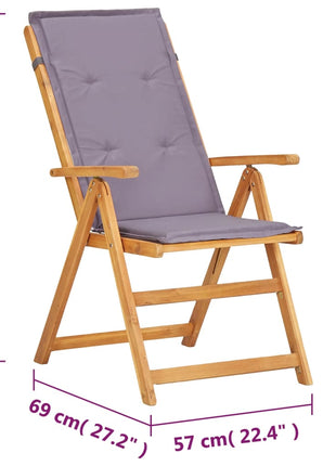 Tuinstoelen 2 st verstelbaar massief acaciahout bruin
