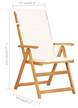 Tuinstoelen 2 st verstelbaar massief acaciahout bruin