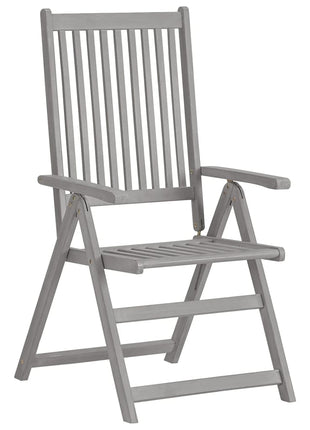 Tuinstoelen 2 st verstelbaar massief acaciahout grijs