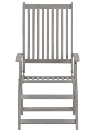 Tuinstoelen 2 st verstelbaar massief acaciahout grijs