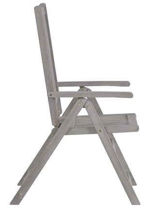Tuinstoelen 2 st verstelbaar massief acaciahout grijs