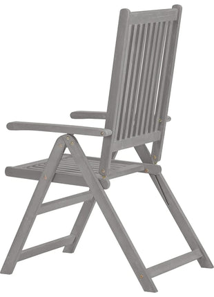 Tuinstoelen 2 st verstelbaar massief acaciahout grijs