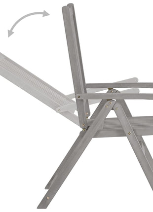 Tuinstoelen 2 st verstelbaar massief acaciahout grijs