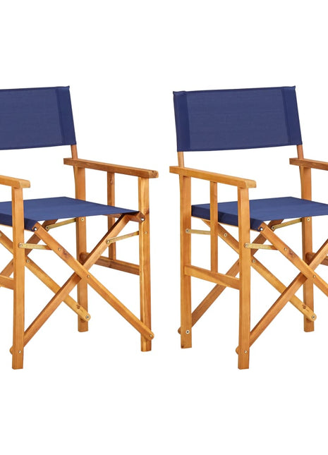 Regisseursstoelen 2 st massief acaciahout blauw