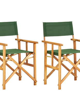 Regisseursstoelen 2 st massief acaciahout groen