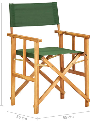 Regisseursstoelen 2 st massief acaciahout groen