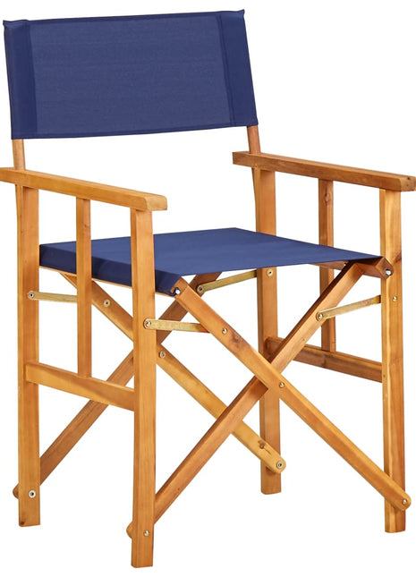 Regisseursstoel massief acaciahout blauw