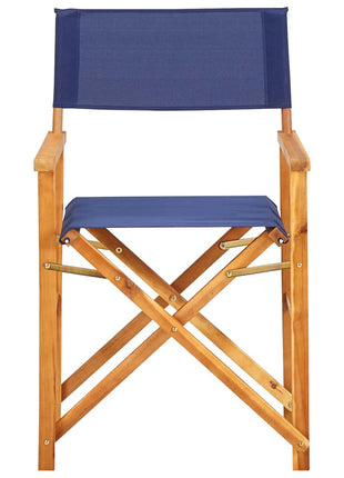 Regisseursstoel massief acaciahout blauw