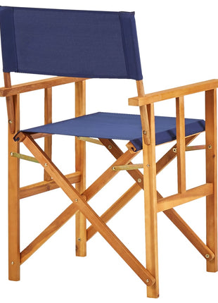 Regisseursstoel massief acaciahout blauw