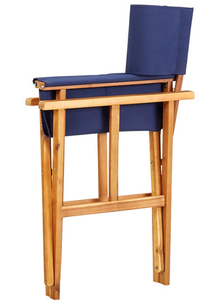 Regisseursstoel massief acaciahout blauw