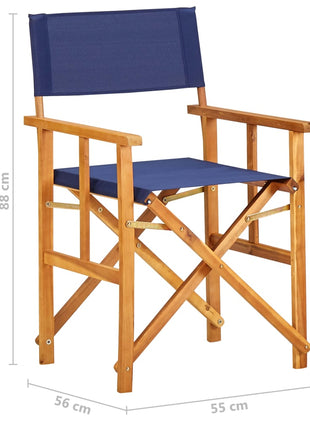 Regisseursstoel massief acaciahout blauw