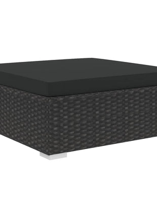 8-Delige Loungeset Met Kussens Poly Rattan Zwart