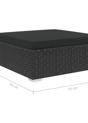 10-Delige Loungeset Met Kussens Poly Rattan Zwart