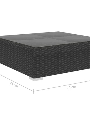 10-Delige Loungeset Met Kussens Poly Rattan Zwart