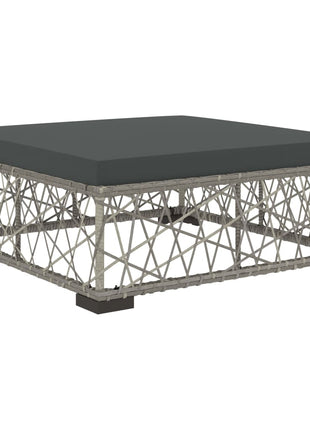 6-Delige Loungeset Met Kussens Poly Rattan Grijs