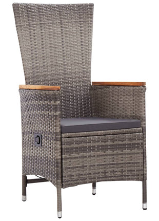 Tuinstoelen 2 st met kussens poly rattan grijs